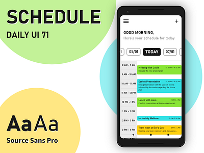 Schedule adobexd daily ui 71 dailyui design schedule