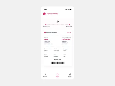 Dribbble Airlines! application branding design dribbble hello hello dribbble! hellodribbble illustration logo mobile plane ui