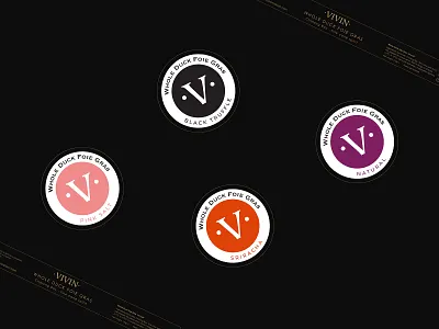 VIVIN | Coaster and Sticker Labels cuisine elegant food french label design labels luxury minimal packaging sticker design stickers