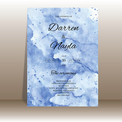 Beautiful watercolor wedding invitation card background card design elegant frame illustration invitation nature template vector