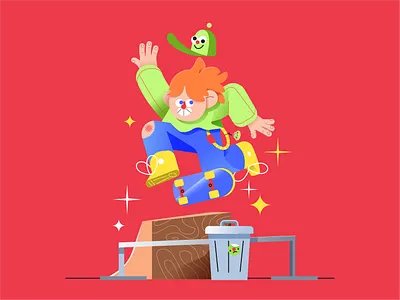 Skater boy character collab drawthisinyourstyle gradient illustration ramp sick skate skateboard skateboarding skater vector vector illustration vectors