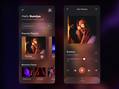 Music Player App |Daily UI 009 daily ui 009 dailyuichallenge design mobile app music app ui music player music player ui playlist ui ux