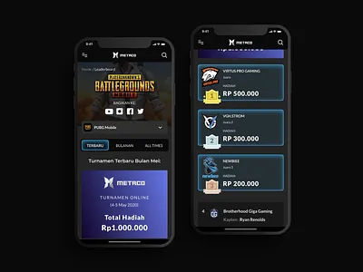 Leaderboard - Mobile Version android app dark dark mode dark theme design esport esports game ios ios app leaderboard leaderboards mobile mobile app mobile ui native ui uiux ux