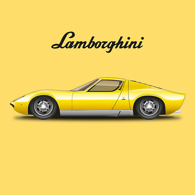 Lamborghini Miura adobe illustrator art artdecor classic car durban graphicdesigner illustration south africa vector vectorart