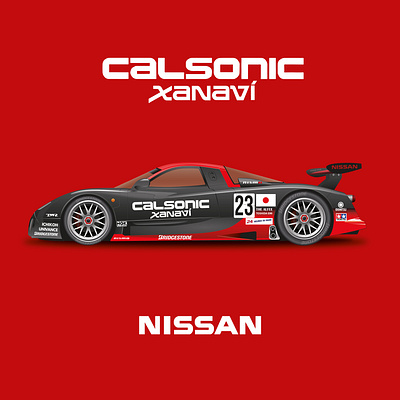 Nissan R390 GT1 Race Car adobe illustrator art artdecor car creative design drawing durban graphicdesign illustration south africa vectorart