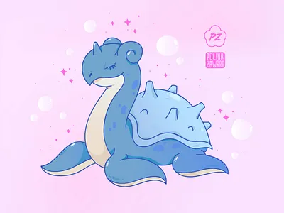 Lapras adobe illustrator character illustration japan lapras pokeball pokemon pokemongo shiny vector wacom water