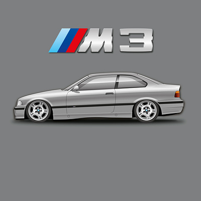 BMW E36 M3 adobe illustrator art artwork branding creative design durban graphicdesign illustration illustration art south africa vectorart