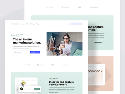 Landing Page blue brand design branding ecommerce font green homepage homepage design landing design landing page marketing marketing design marketing site marketing tools shop sign in sign up typography ui design ui ux