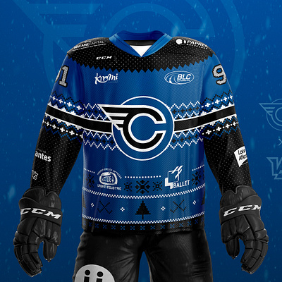 Corsaires de Nantes - Winter Jersey christmas ice hockey jersey sports winter