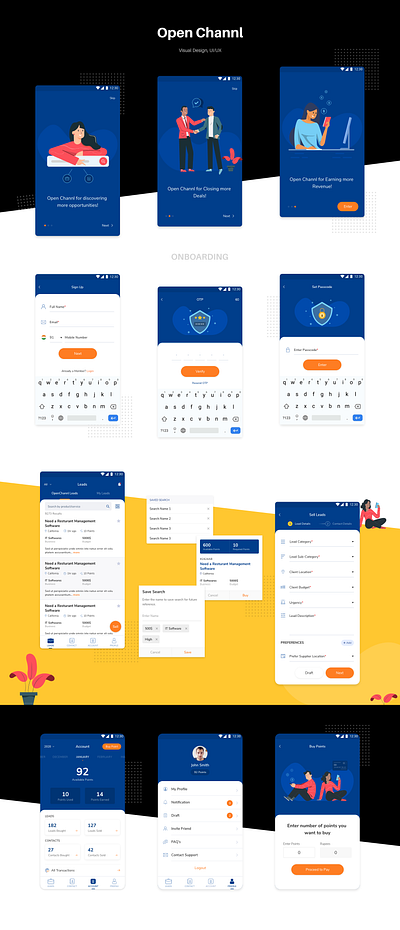 Open Channl Mobile App android app app design illustration mobile mobile app ui ui design ux ux design