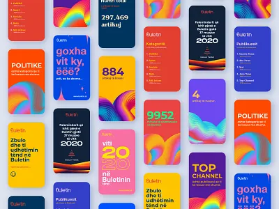Buletin Summary 2020 2021 interface 2021 trends albania albanian buletin buletin app button colors gradient illustrator gradients illustrator pattern instagram story modern ui