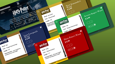 Harry Potter Online Store UI art dashboard ui graphic design harrypotter illustration minimal ui ux web website