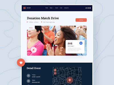 Gaveall - Detail event charity clean clean ui design minimal simple design ui uidesign web web design website design