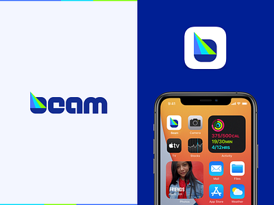 beam Logo Design 3whales app appicon beam branding design light logo logodesign stream typogaphy