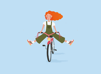 Cycling bike cycling design girl girl illustration illustration procreate