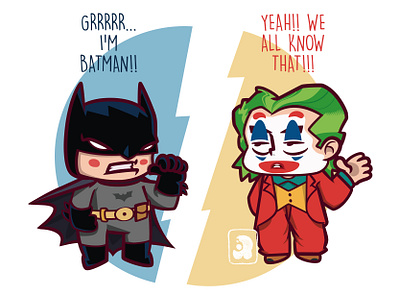 Chibi Batman vs Joker 4 adobe illustrator characterdesign chibi illustration illustrator vector