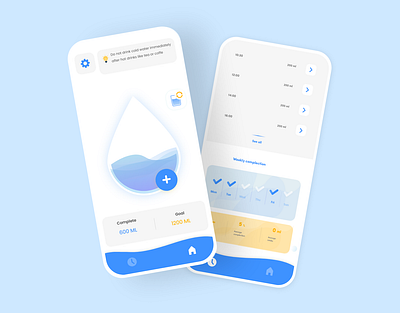 water reminder app design ui uidaily uidesign uidesigner uidesignpatterns uidesigns uiux uiux design