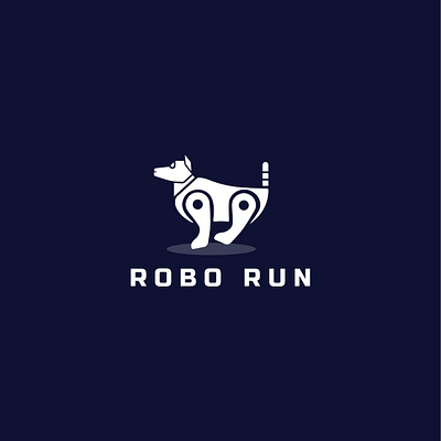 Robo Run design illustration logo minimal typography vector