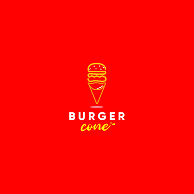 Burger Cone design flat illustration logo minimal typography vector