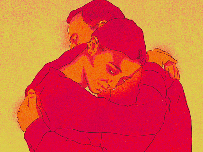 wip hug illustration comic art comics couple couple illustration digital art digital illustration digitalart drawing hug illustration pink pop art popart texture