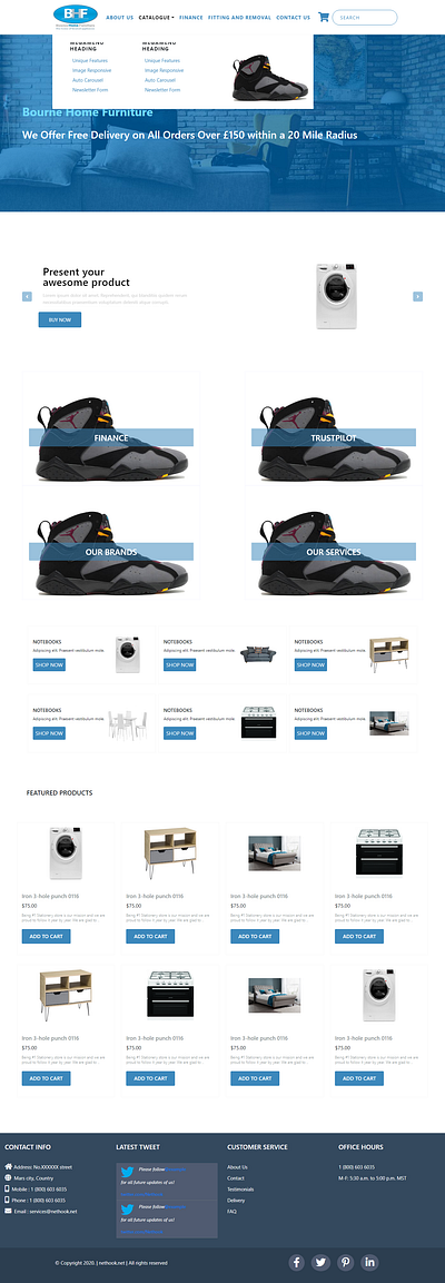 bournefuniture html template responsive design website website design