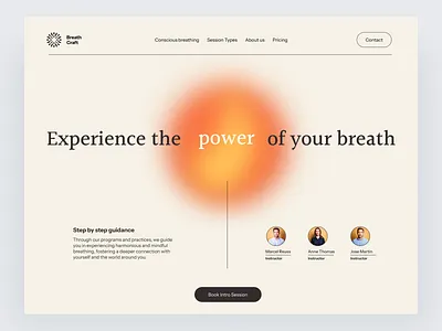 BreathCraft landing page branding graphic design interface ui user interface ux uxui web design