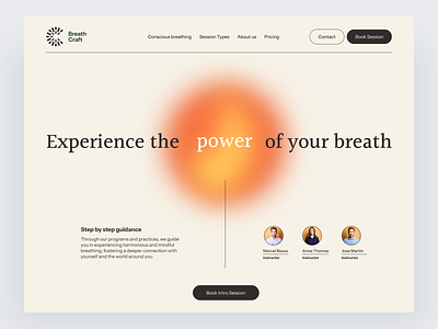 BreathCraft landing page branding graphic design interface ui user interface ux uxui web design