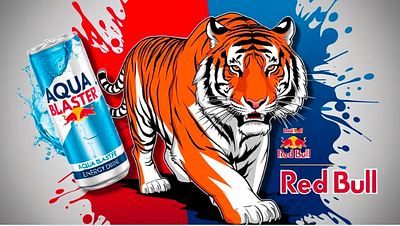 Tiger X Red Bull branding design graphic design