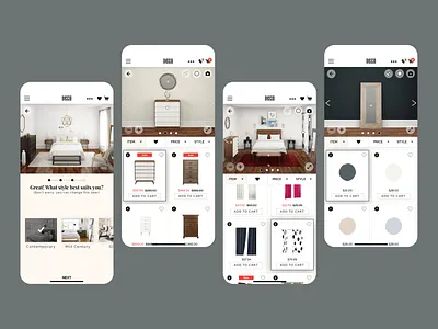 DECO - Furniture Shopping App bed cheerful colorful layout contemprory curtain door drawer furniture app home decor informative interior items modern price product page responsive layout stylized user interface ux design uxui