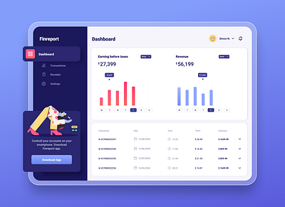 Finance Application for Business Owners charts clean clean ui crm dashboard design finance finance business flat minimal money ui ux web