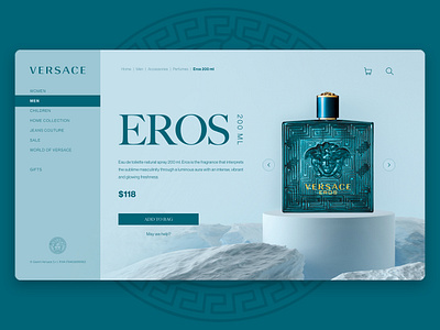 Daily UI 3 / 100 - Landing Page design eros landing page landing page design minimal parfume shop typography ui versace web