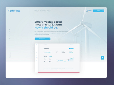 BlueOpes landing page blueopes branding design financial interface landingpage ui webdeisgn webdesign