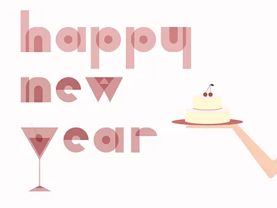 New Year postcard art design figma figma design flat graphic design illustration minimal ny postcard typography typography art typography design ui