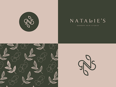 Natalie’s Garden Hair Studio branding branding design design devon designer earthy hair salon icon illustration leaves logo logos natural nature patterns vector