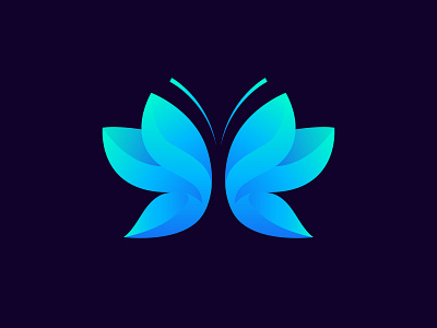 Butterfly blue brand identity branding butterfly butterfly logo design gradient logo illustration insects love non profit