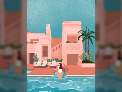 Woman on the Pool Illustration animation architecture art artwork building character colorful design design studio digital art digital painting flat design graphic design illustration illustrator pool procreate sexy swiming woman