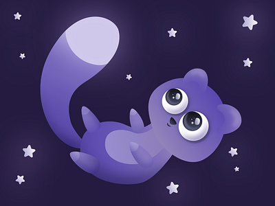 Glow, glow baby affinity designer affinitydesigner animal bear big eyes character cute dark design glow illustration sky space stars vector