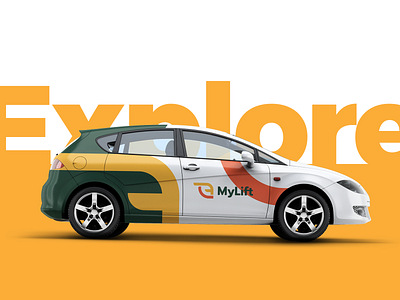 MyLift car wrap automotive automotive logo branding car car rental car wrap icosaedru logo logo usage logodesign logoflow logotype mockup modern process visual identity visual language