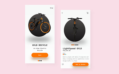 Bicycle app UI app design typography ui ux