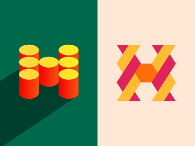 Quirky H Lettermarks for 36daysoftype behance colorful design dribbble graphic design icon illustrator logo logoideas logoinspire logonew minimal symbol typogaphy vector