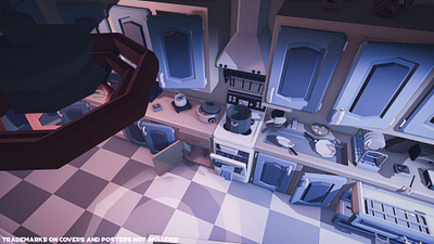 Kitchen levelart lowpoly strangerthings unity3d