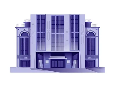 Art Deco Building 2d animation architecture design flat illustration illustrator vector