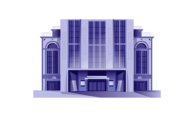 Art Deco Building 2d animation architecture design flat illustration illustrator vector