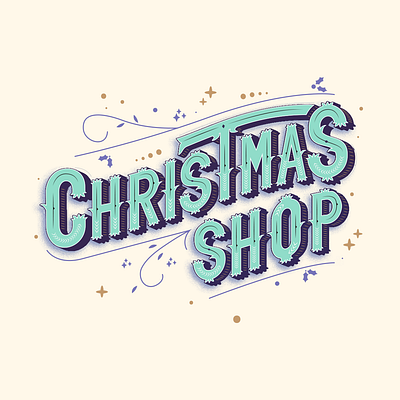 Christmas Shop christmas christmas card design lettering type