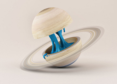 PLANETARY ANATOMY 3d foreal illustration planet saturn