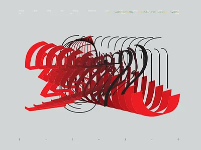 2020 2020 distorted type gradient typogaphy