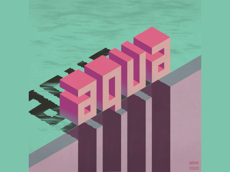 Aqua animation graphic design illustration procreate type art water