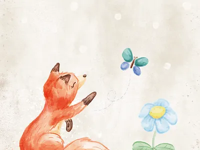 Baby first book illustration caracter children book illustration childrens book childrens illustration design fox illustration photoshop