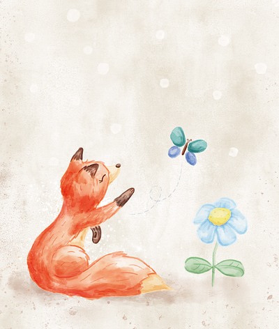 Baby first book illustration caracter children book illustration childrens book childrens illustration design fox illustration photoshop