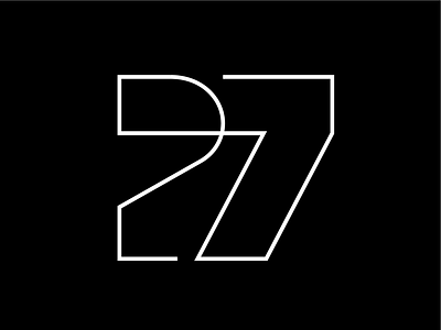 27 27 27 line 27 logo 27 mark design line line logo logo logotype mark minimal design numbers